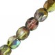 Czech Fire polished faceted glass beads 4mm Crystal magic green